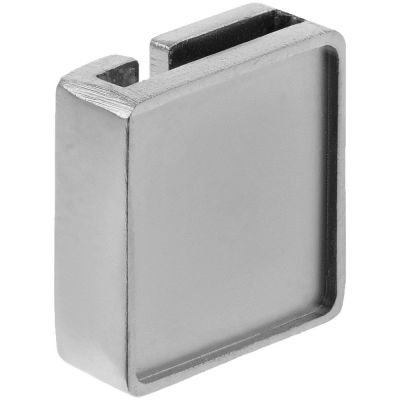 Квадратный шильдик на резинку Epoxi, матовый серебристый-0