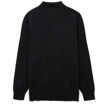 Рубашка поло мужская с длинным рукавом Terrazzo, черная-1