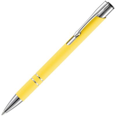 Ручка шариковая Keskus Soft Touch, желтая-0