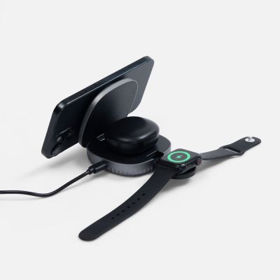 Складная станция беспроводной зарядки flowPad, серая-0