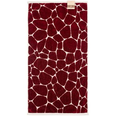 Полотенце Giraffe, малое, бежевое с бордовым-1