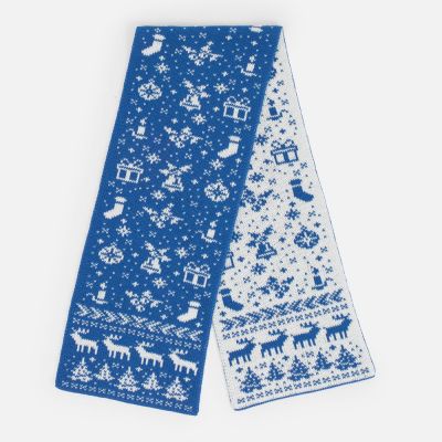 Шарф Holidale, синий с молочным-1