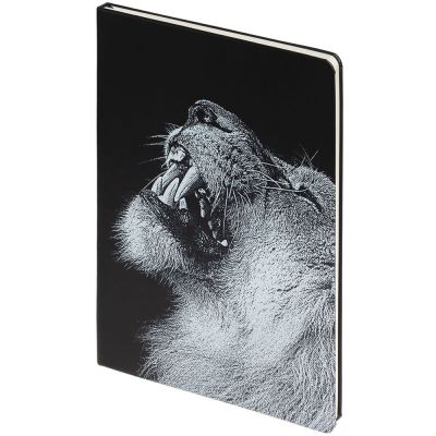Блокнот Like a Lion, в линейку, черный-0