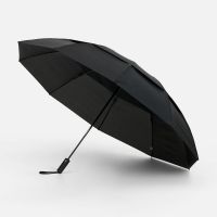 Зонт обратного сложения twoGether с двойным куполом, черный