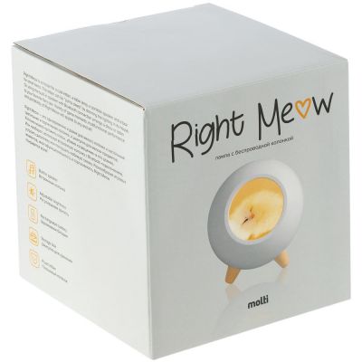Беспроводная лампа-колонка Right Meow, белая-7
