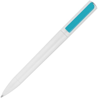 Ручка шариковая Split White Neon, белая с голубым-1