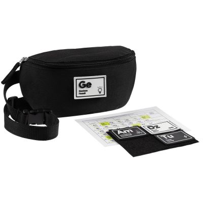 Поясная сумка с патчами «Химия состояний», черная-2