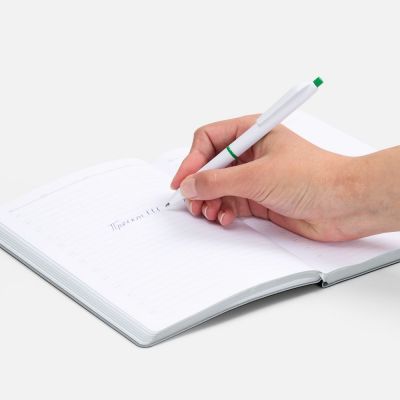 Ручка шариковая Bright Pop, белая с зеленым-3