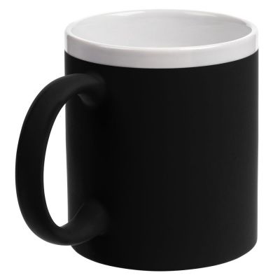 Кружка StopSpot с покрытием софт-тач, черная-1