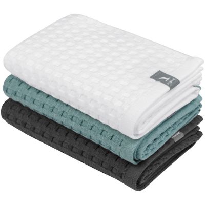 Полотенце вафельное Piquee, среднее, серое-6