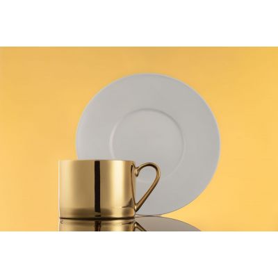 Чайная пара Reflection, золотистая, уценка-5