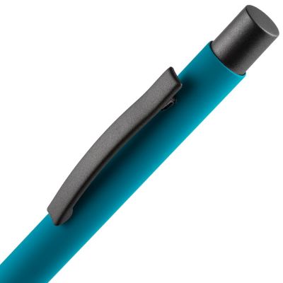 Ручка шариковая Atento Soft Touch, бирюзовая-3