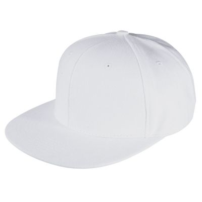 Бейсболка Unit Snapback с прямым козырьком, белая-0