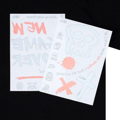 Футболка оверсайз с термонаклейками Game Over, черная-1