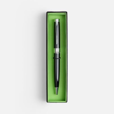 Ручка шариковая Broad Ring в футляре, глянцевая, черная-2