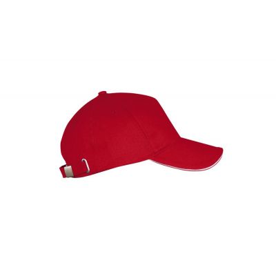 Бейсболка Long Beach, красная с белым-3