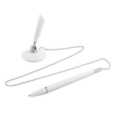 Ручка шариковая настольная Stand Pen, белая-1
