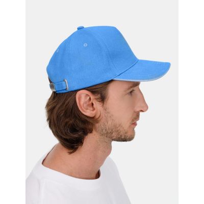 Бейсболка Classic 2.0, синяя с белым кантом-8