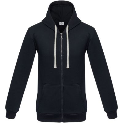 Толстовка на молнии с капюшоном Unit Siverga Heavy, темно-синяя-0