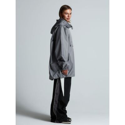 Дождевик-анорак Hard Work, укороченный, серый, единый размер-9
