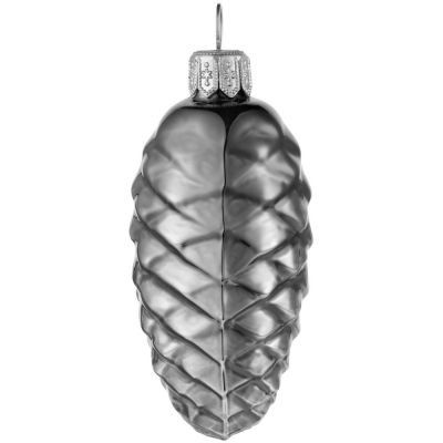 Елочная игрушка «Шишка», серая (графит)-1