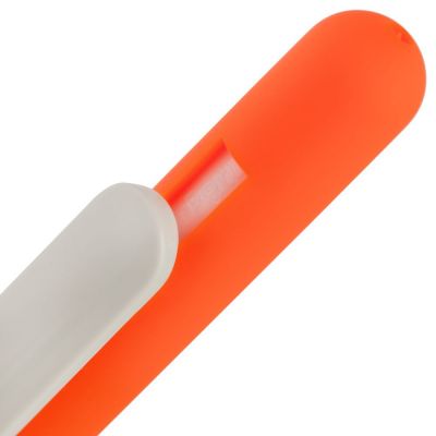 Ручка шариковая Swiper Soft Touch, неоново-оранжевая с белым-3