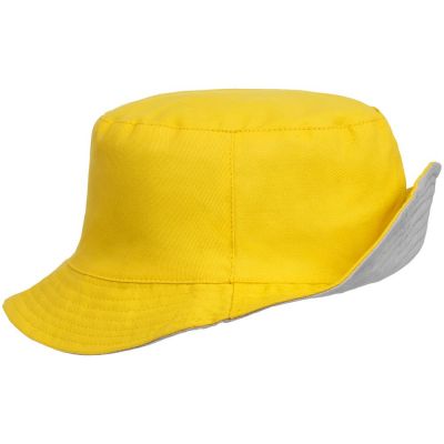 Панама Summer двусторонняя, желтая с серым-0