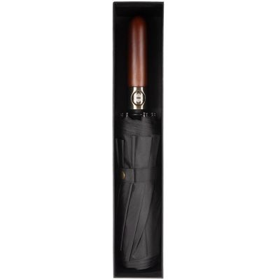 Зонт складной Cloudburst в подарочной упаковке, черный-4