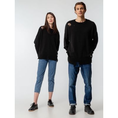 Джемпер оверсайз унисекс Grunge, черный-10