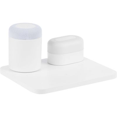 Станция беспроводной зарядки с колонкой и ночником Trilogy, белая-1