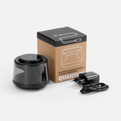 Bluetooth-колонка с подсветкой и беспроводной зарядкой Quantium, черная-4