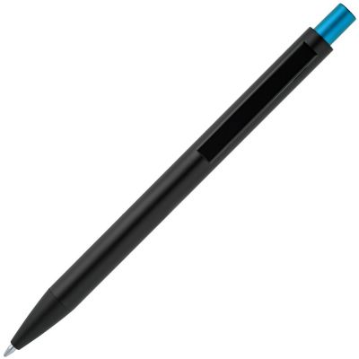 Ручка шариковая Chromatic, черная с голубым-2