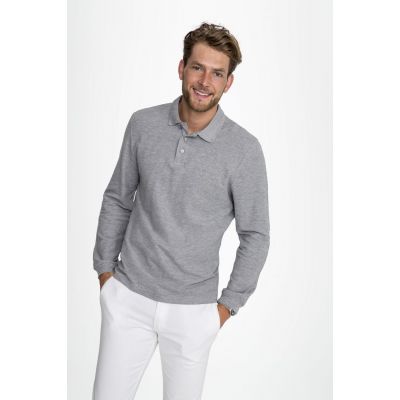 Рубашка поло мужская с длинным рукавом Winter II 210 черный меланж-3