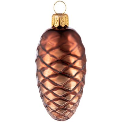 Елочная игрушка «Шишка», коричневая-0