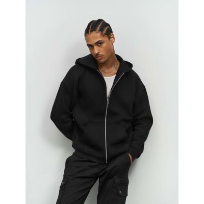 Толстовка унисекс на молнии Jelo, черная-3