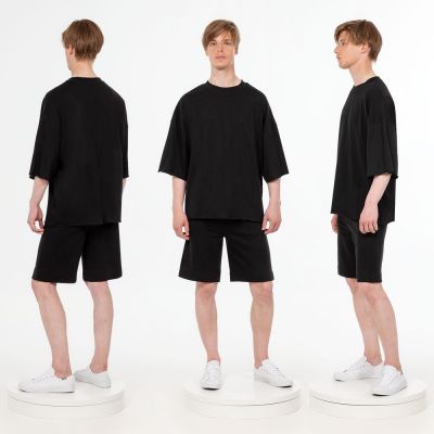 Футболка унисекс оверсайз T1, черная-3