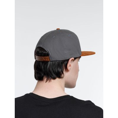 Бейсболка Foreside с прямым козырьком, серая с коричневым-9