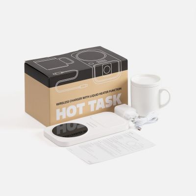 Беспроводное зарядное устройство с подогревом кружки Hot Task, белое-10