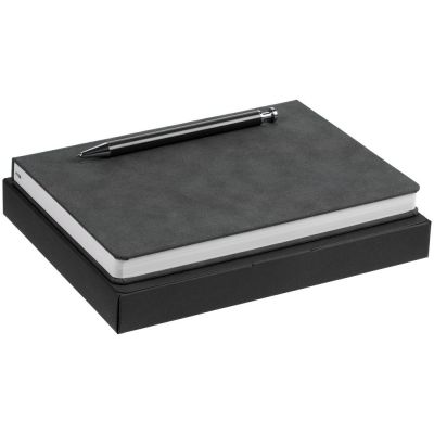 Набор Magnet с ежедневником, серый с черным-0