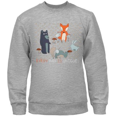 Свитшот детский Every Day is Unique, серый меланж-0