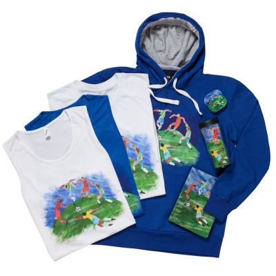 Футболка мужская «Футбол via Матисс» 160, ярко-синяя-7