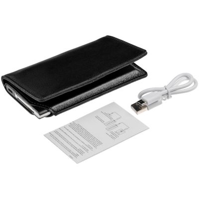 Портмоне reCover с аккумулятором 4000 мАч, черное-6