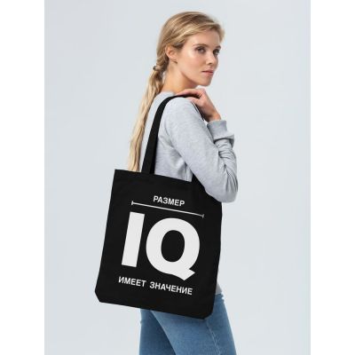 Холщовая сумка «Размер IQ», черная-3