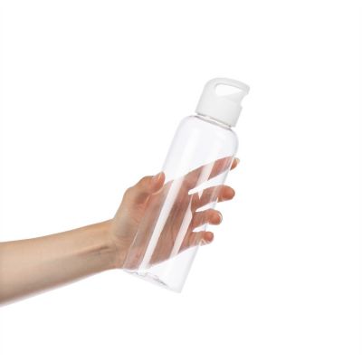 Бутылка для воды Plaske, прозрачная с белой крышкой-3