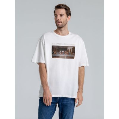 Футболка оверсайз «Вы что, сели вместе», молочно-белая-0