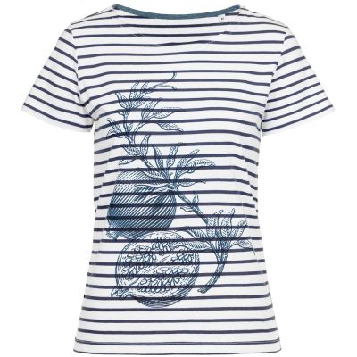 Футболка женская Grand Granat New, белая с синим-0