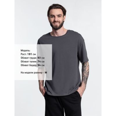 Футболка унисекс оверсайз Crosstown, темно-серая-7