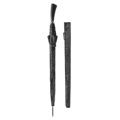 Зонт-трость с фактурной тканью Ricardo, черный-2
