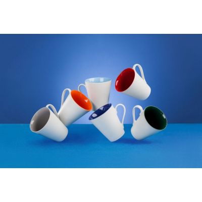 Кружка New Bell матовая, белая с голубым-3