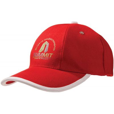 Бейсболка Unit Trendy, красная с белым-6